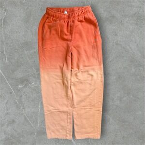 Alo Sweatpants‎ Womens XXS Orange Peach Ombre Cotton Joggers Relaxed Fit Yoga
